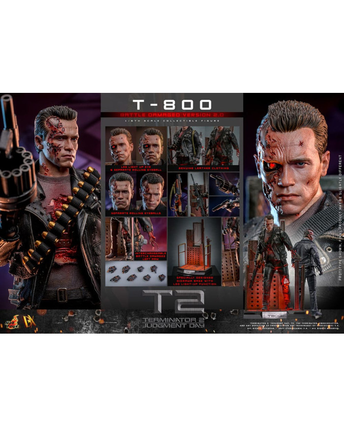 Terminator 2 T-800 DX46 1/6 Battle Damaged Version 2.0 Hot Toys