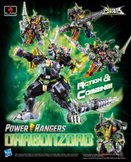 Dragonzord Power Rangers Go! Kara Kuri Combine Flame Toys
